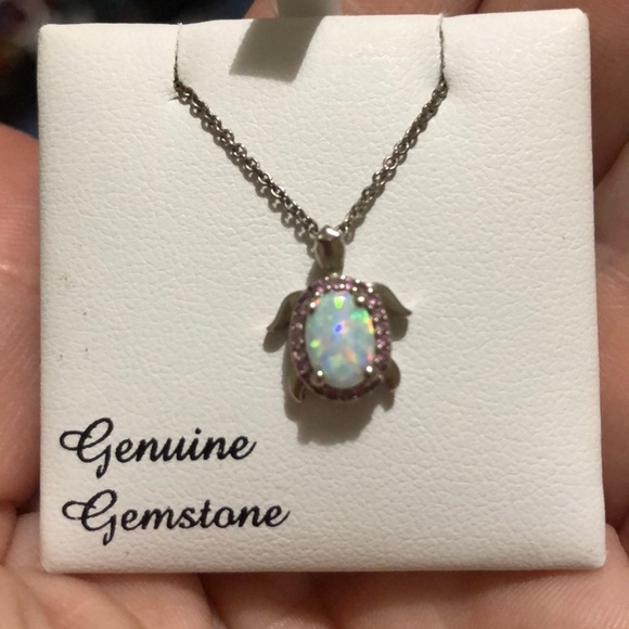 Jewelry - Genuine Opal turtle necklace